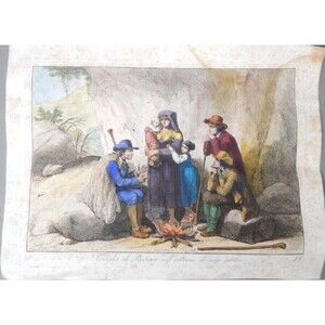 1815 BARTOLOMEO PINELLI Engraved Plate Italian